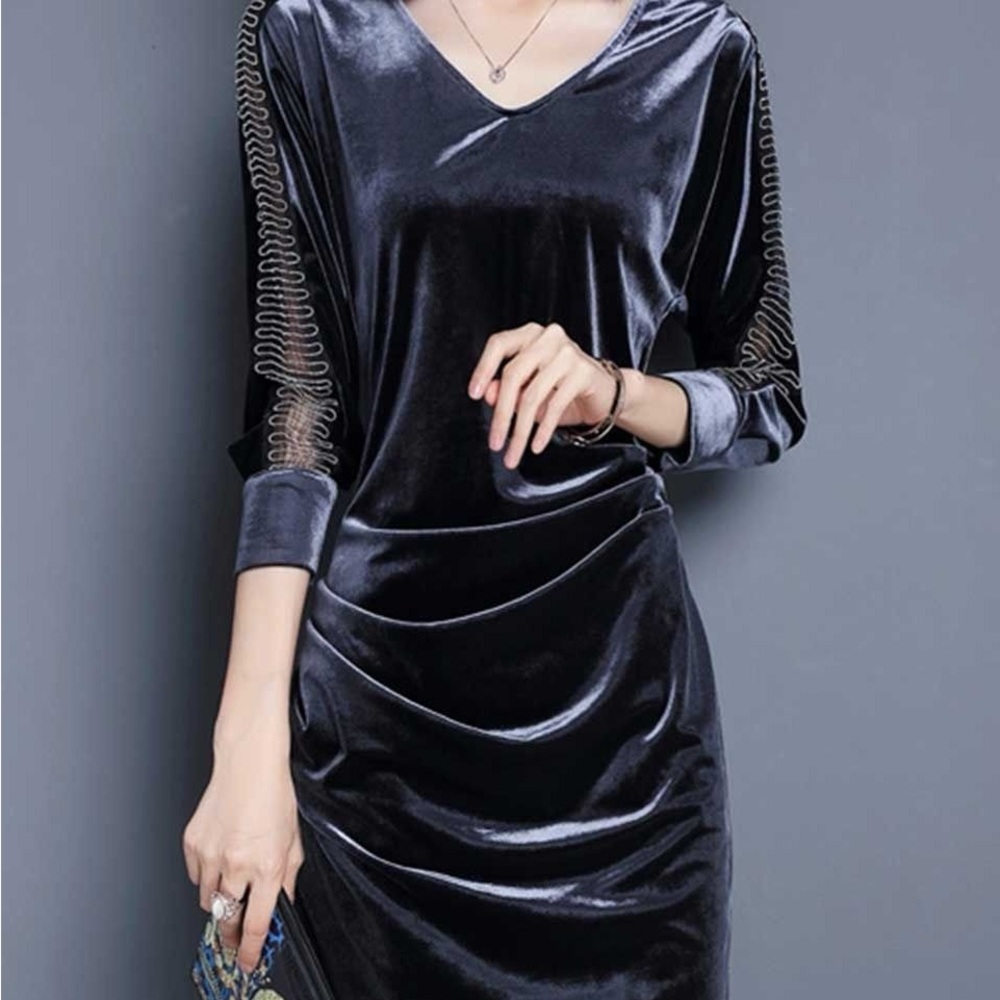 Elegant Black Velvet Dress